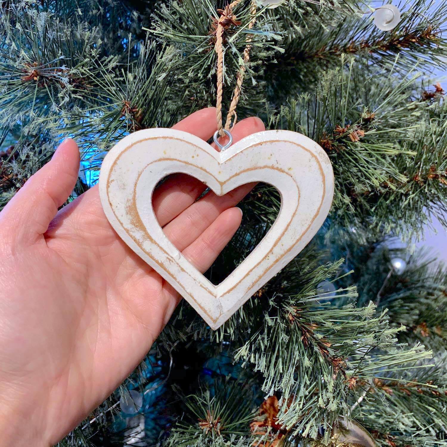 オーナメント白ハートフレーム | Dua-アクセサリーパーツショップ