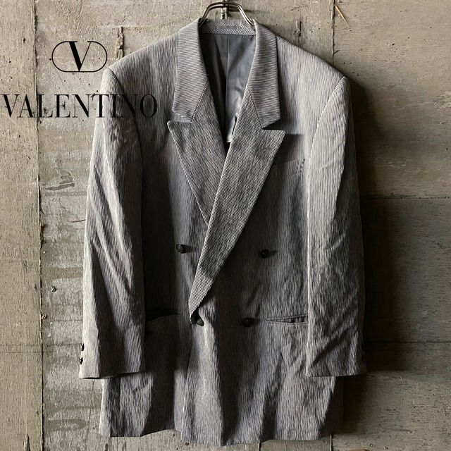〖VALENTINO〗stripe double tailored jacket/ヴァレンティノ ストライプ ダブル テーラードジャケット/lsize/#1116