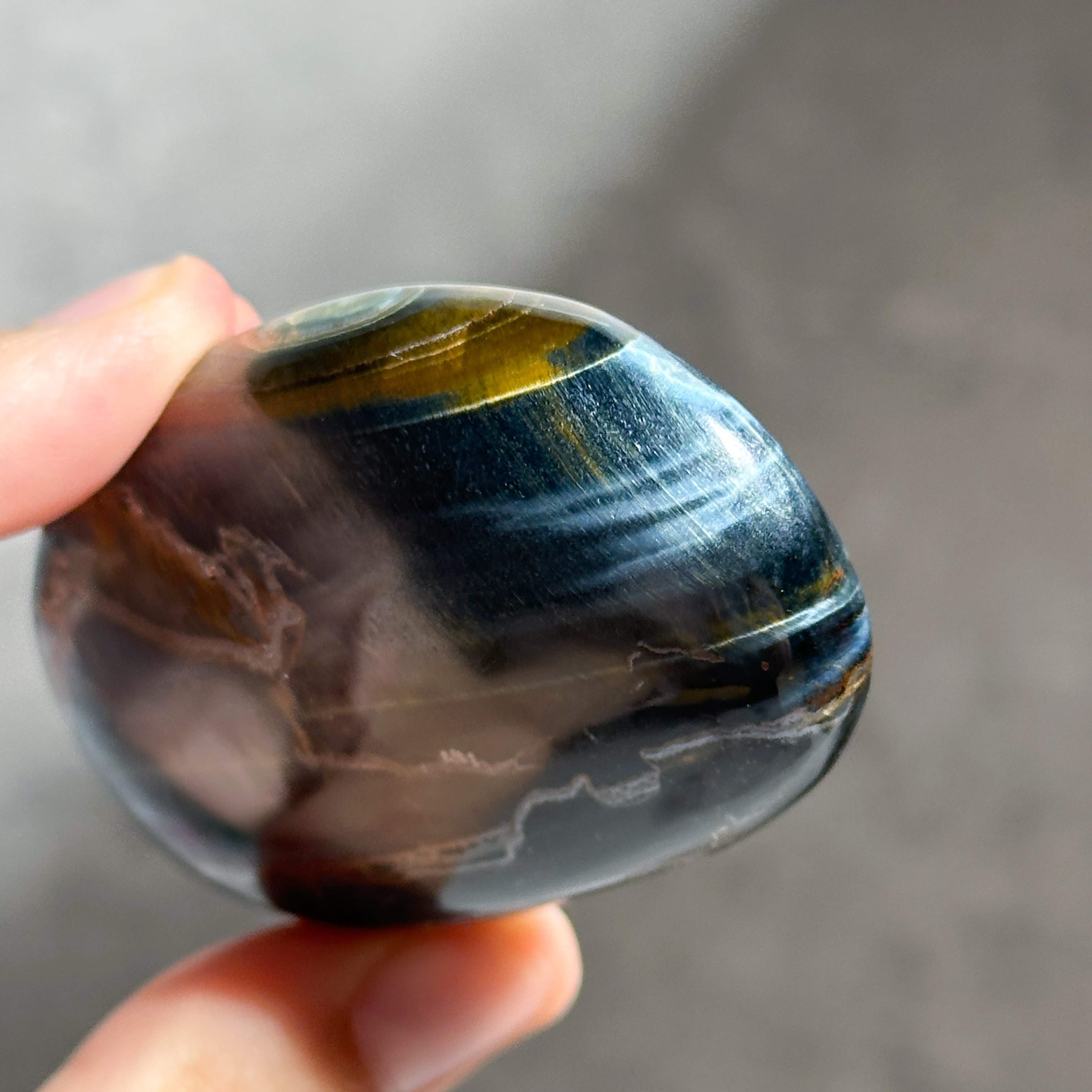 ブルータイガーアイ パーム 43◇ Blue Tiger's eye ◇天然石・鉱物
