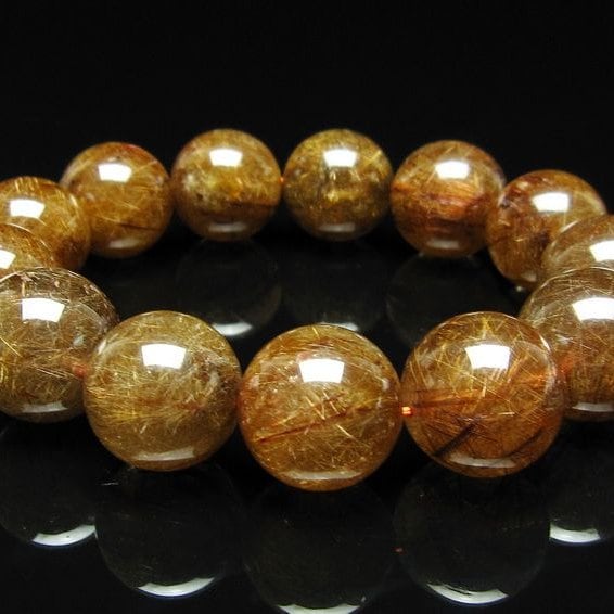 ルチルクォーツ ブレスレット 18mm ブロンズルチル ブレス 一点物 111-50772