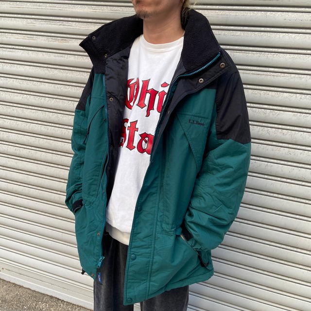 L.L.bean エルエルビーン 切替中綿入りマウンテンジャケット 90s 緑黒