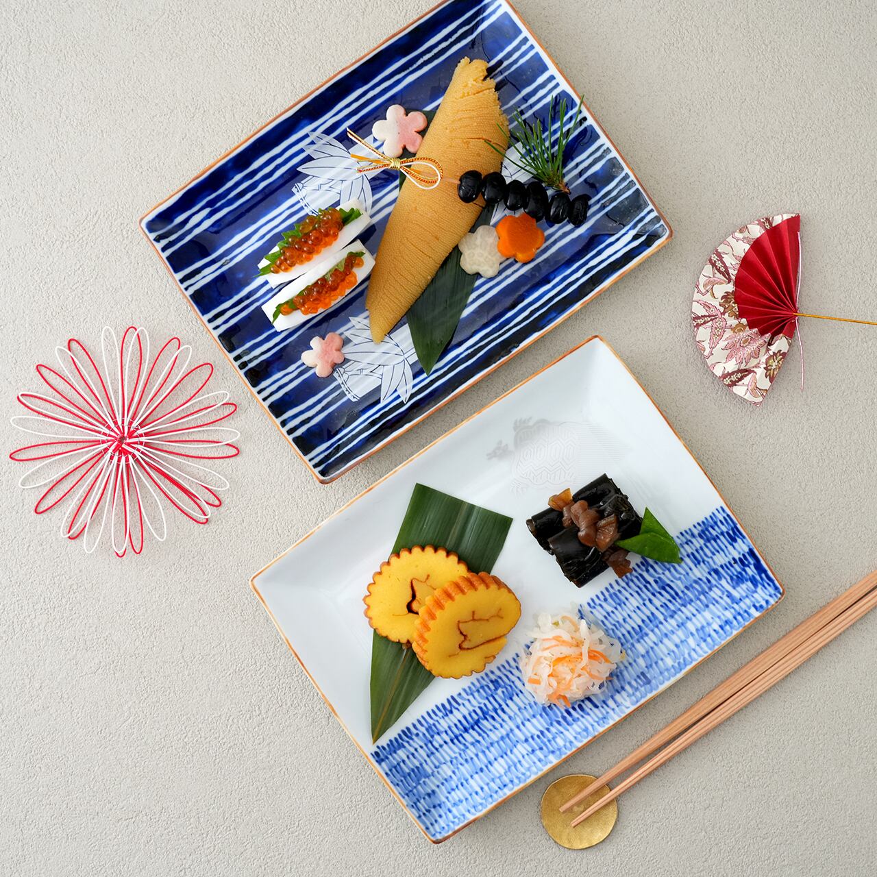 副千製陶所］白抜き十草×かぐや姫 角プレート | フラッグス