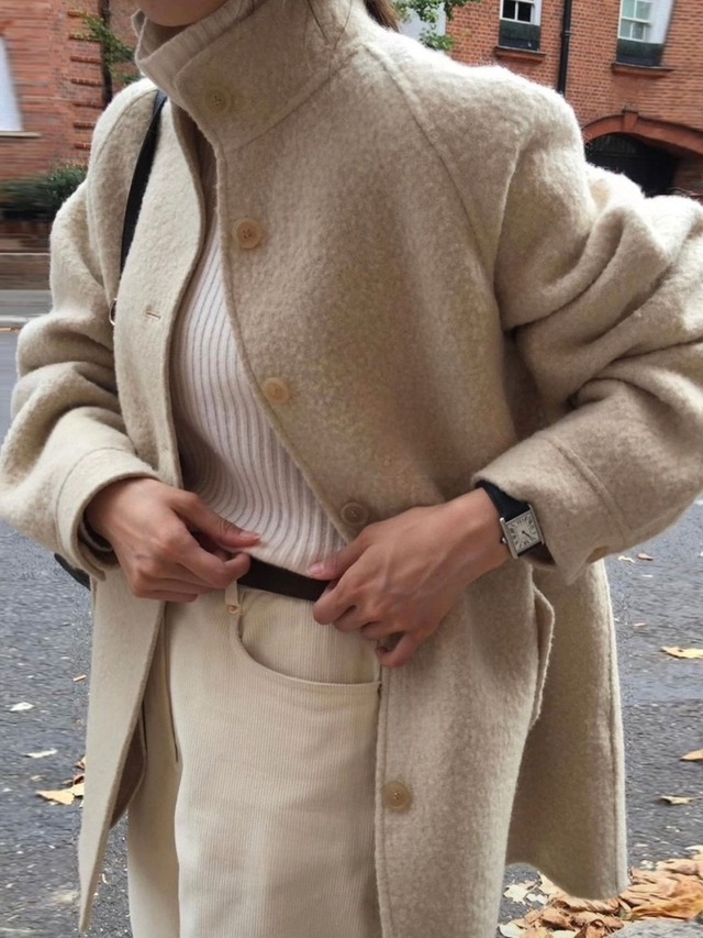 Stand Collar Wool Jacket
