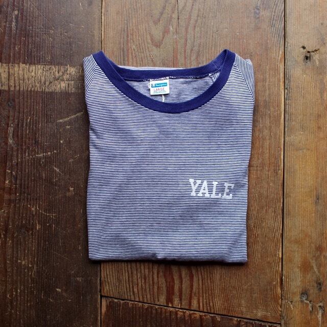 YALE !! 1970s~ Champion Blue-bar Ringer T-Shirt / チャンピオン ブルーバー イエール カレッジ Tシャツ