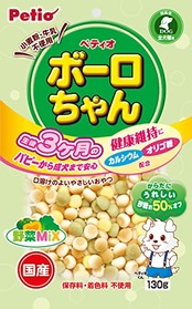 ペティオ (Petio) 体にうれしい ボーロちゃん 野菜Mix 130g