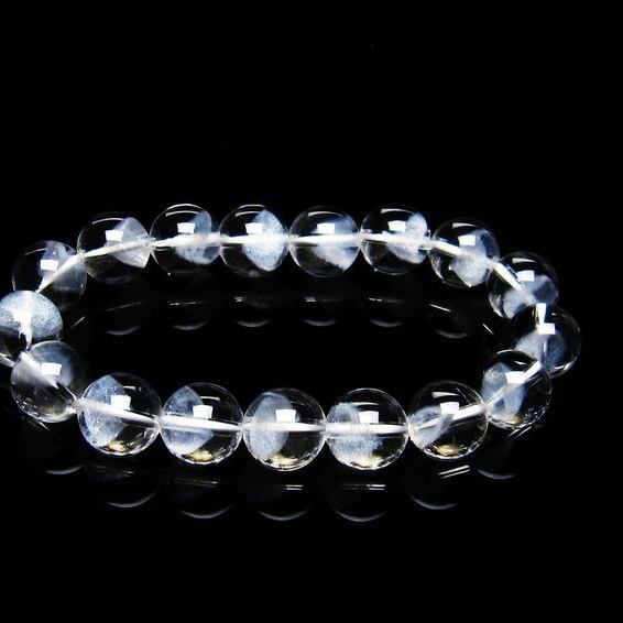 ホワイトファントム ブレスレット 12mm ファントムクォーツ 一点物 おまかせ便 111-21363