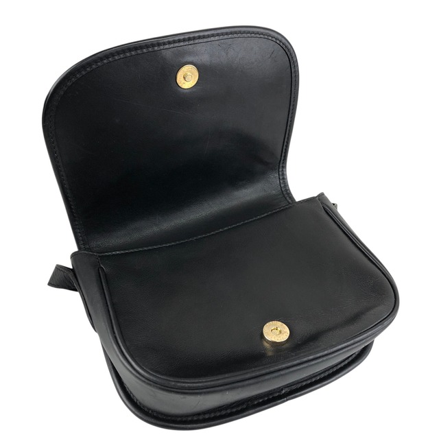 CELINE セリーヌ ショルダーバッグ ブラック ガンチーニ レザー ラウンド vintage ヴィンテージ オールド b3ugaa