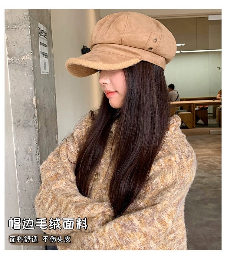 アヒルビル八角帽子 2023 新作ベレー帽女性の秋冬小顔に適した丸 アヒルビル八角帽子 2023 新作ベレー帽女性の秋冬小顔に適した丸