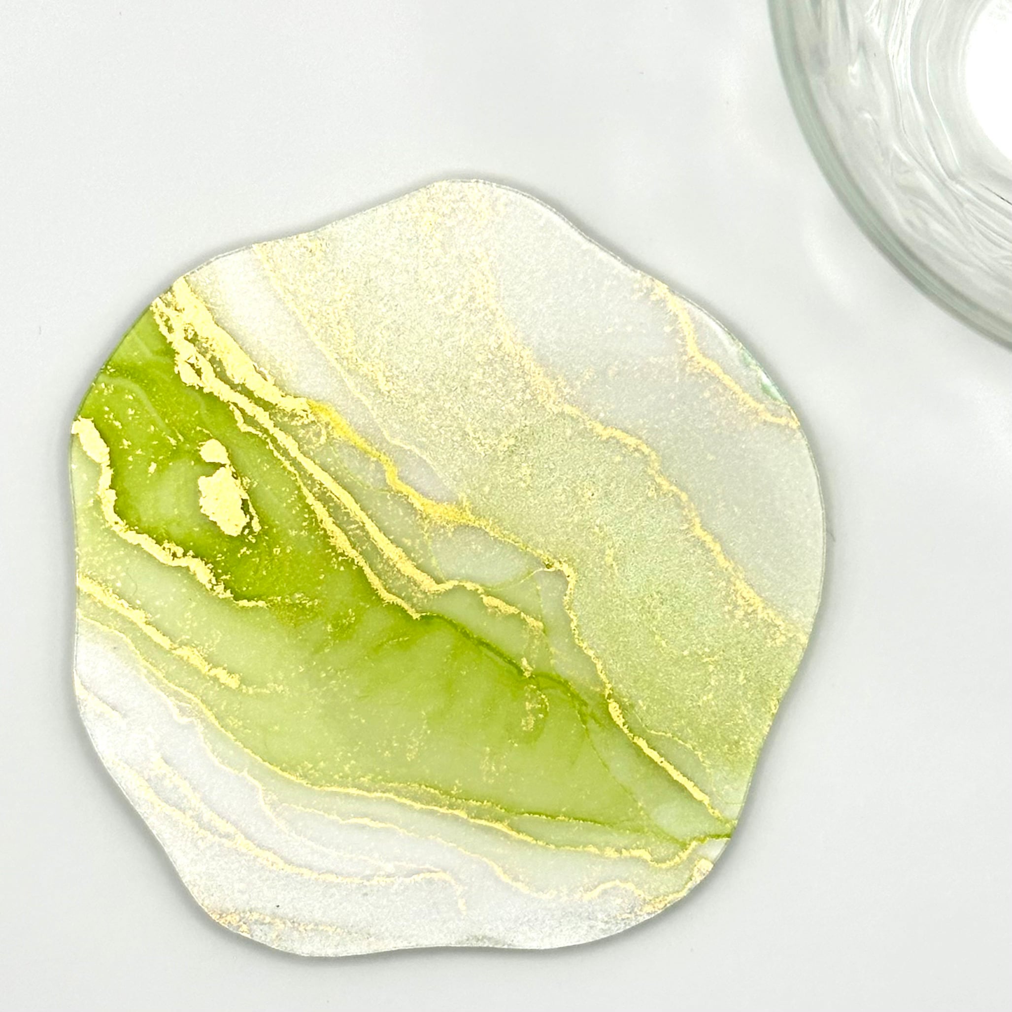 コースター [ ゆる ]  -  White pearl,Yellow green