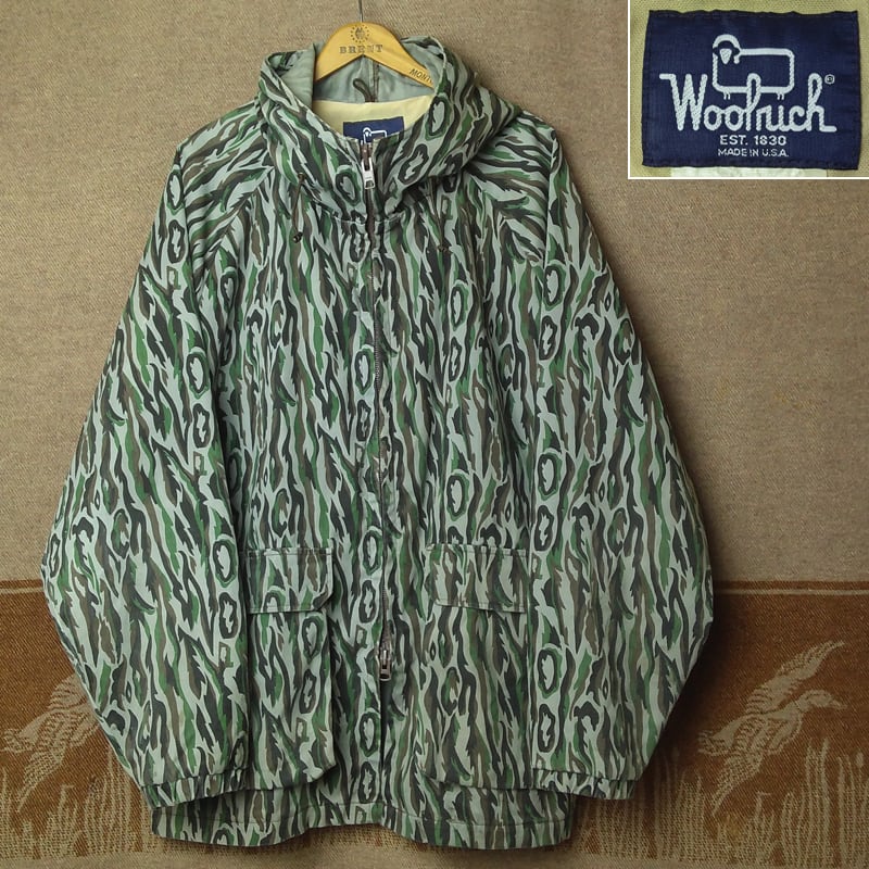 80s WOOLRICH Shadow Bark Camo Hooded Hunting Jacket （L）