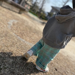 checkered wide pants