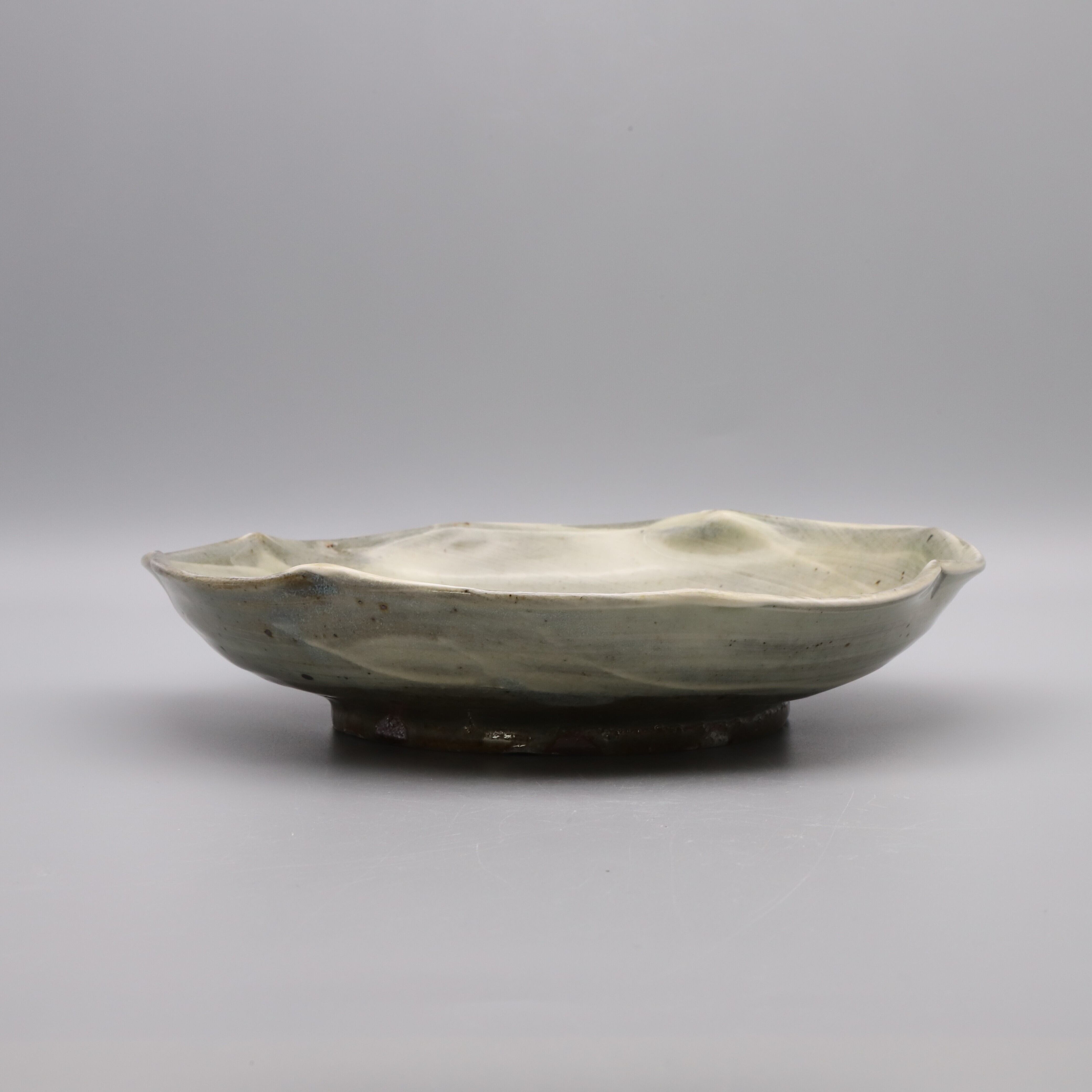 光藤 佐 穴窯焼成 絵刷毛目輪花鉢7寸① Tasuku Mitsufuji, Brush
