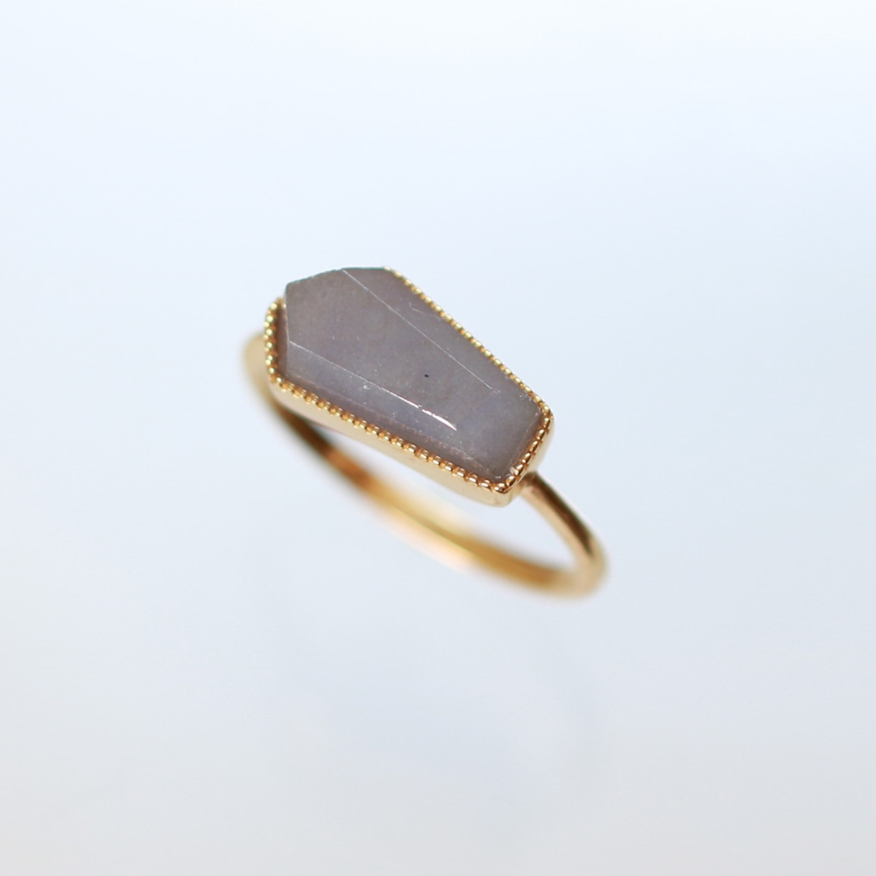 翡翠カットリング lavender facet cut millgrain ring A貨翡翠 jd_rg1898