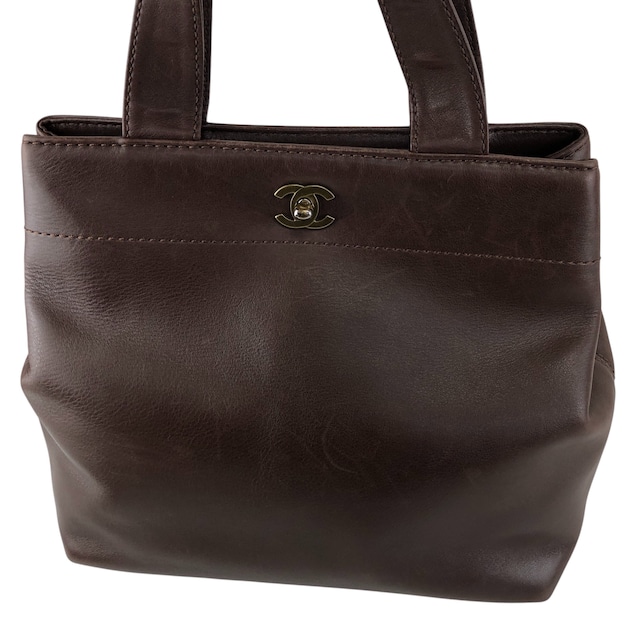 CHANEL シャネル ショルダーバッグ ブラウン ココマーク ターンロック レザー 2way vintage ヴィンテージ オールド kkmbzd