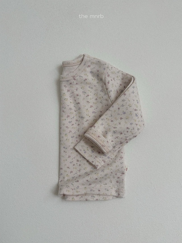《予約》送料無料【minirobe】Cotton Eyelet Long Sleeve Tee