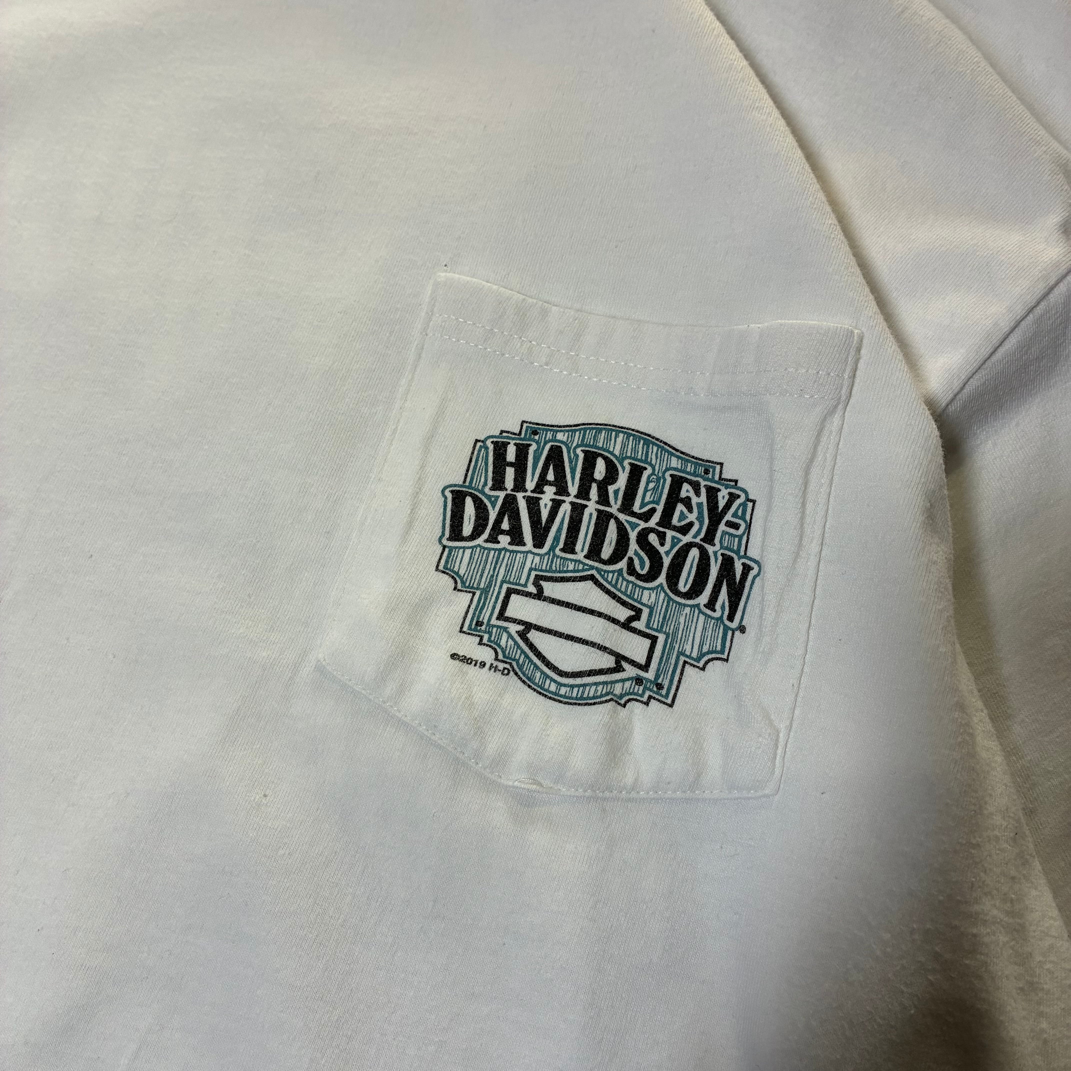 10s HARLEY-DAVIDSON T-shirt ハーレーダビッドソン Tシャツ 白