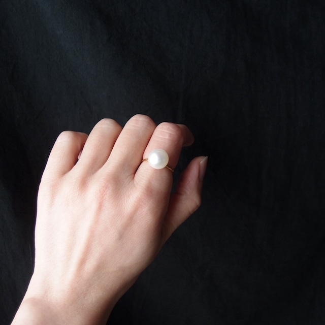 Baroque Pearl Ring【GP】バロックパール 指輪（11号フリー／Button）White