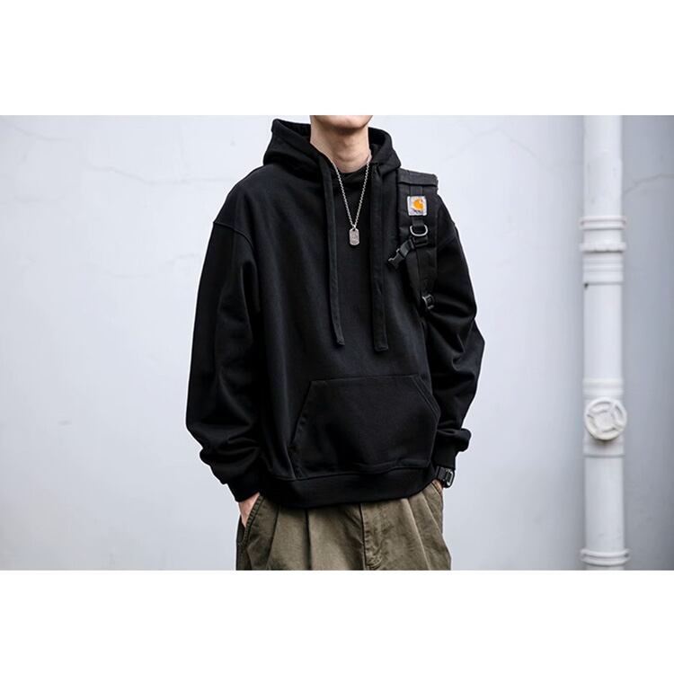 ★HOODED LETTER EMBROIDERY PULLOVER　　　A0872