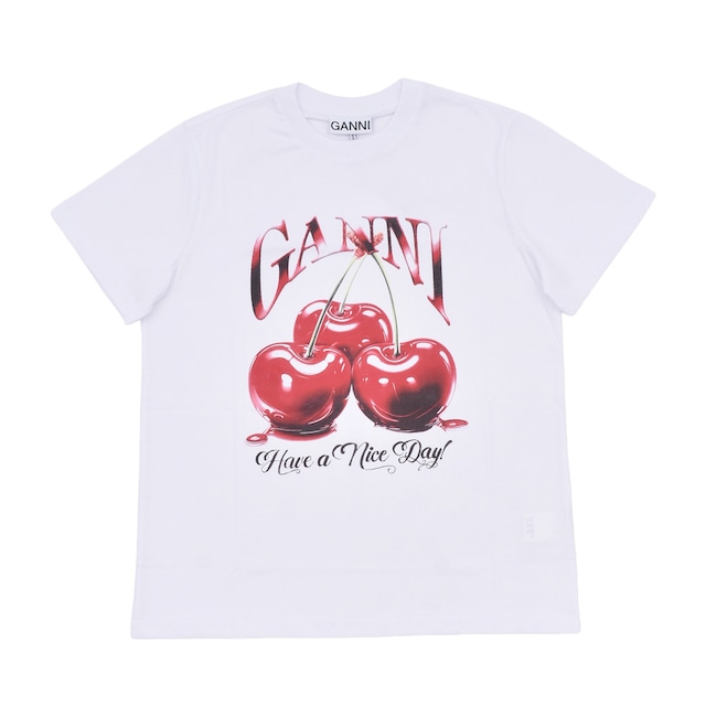 【GANNI】Basic Jersey Cherry Relaxed T-shirt