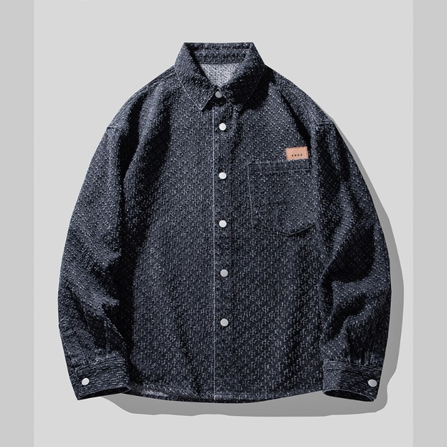 デニム地ボタンダウンシャツ 　G00083