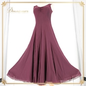 社交ダンス 衣装 スタンダード ドレス ワンピース レッスンウェア パーティ衣装 Sanline サンリーヌ 紫 パープル系 ブラウン系 無地 シンプル モード感 おしゃれ 大きく広がる スカート シンプルデザイン 日本製 ストレッチ素材 脇に胸パッド 女性用 舞台衣装 レッスン用 軽量 お手入れ簡単 快適 フィット感 成人向け ダンスコスチューム 成人ダンス 趣味 クラシックスタイル