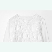 【2color】花レースが踊る重ね着ロンT 《i0719》