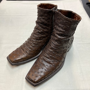J.M.WESTON "OSTRICH LEATHER" SIDE-ZIP BOOT