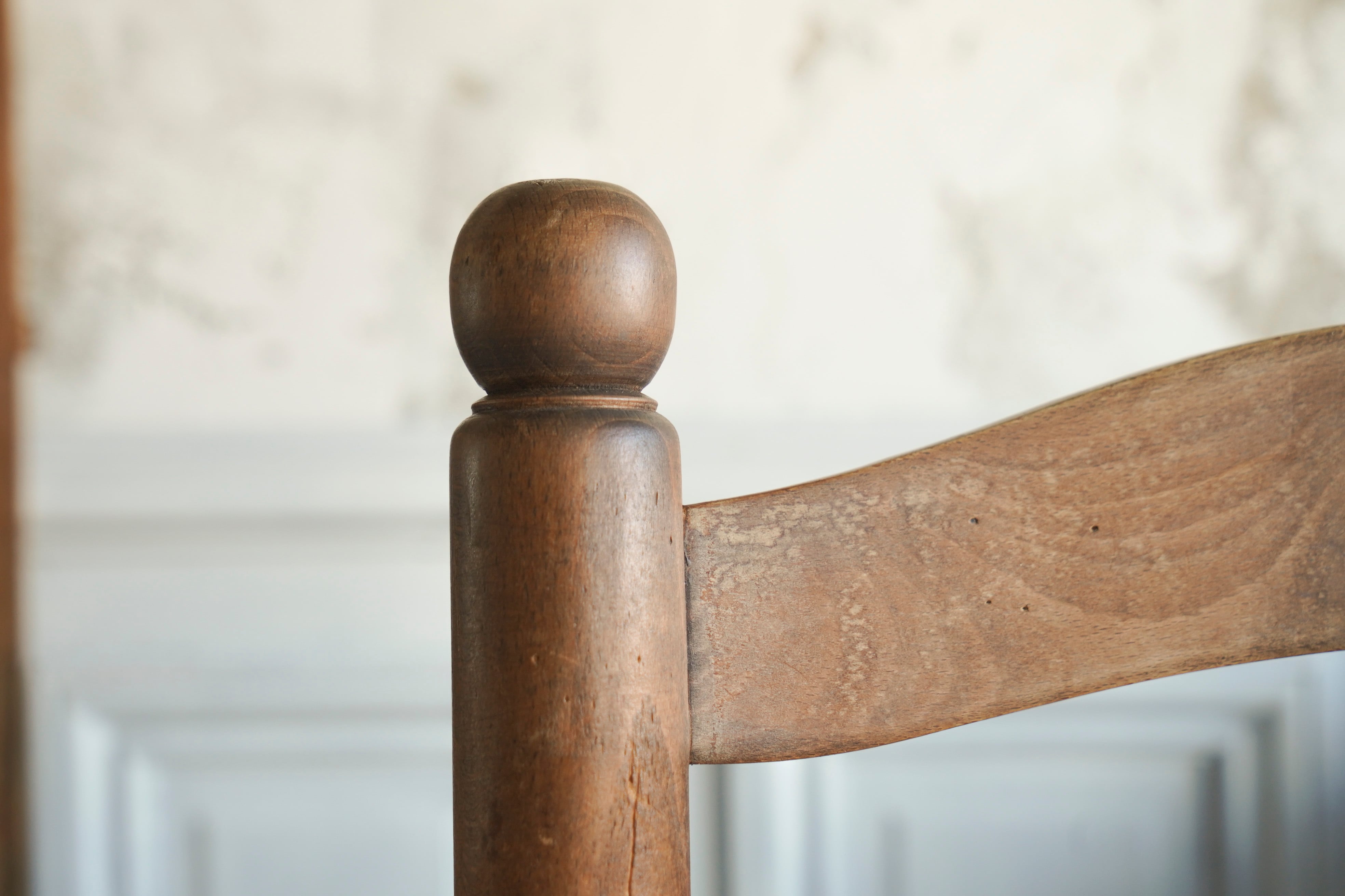 ラダーバック　ダイニングチェア　フランスアンティーク FRANCE BEDフランスベッド꧂ラダーバックチェア ダイニング レザー