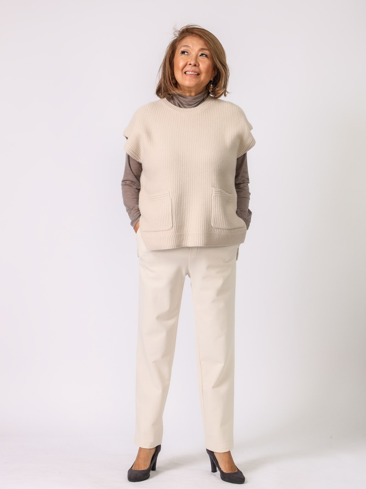 BEATRICE(ワッフル風地柄ニットベスト)