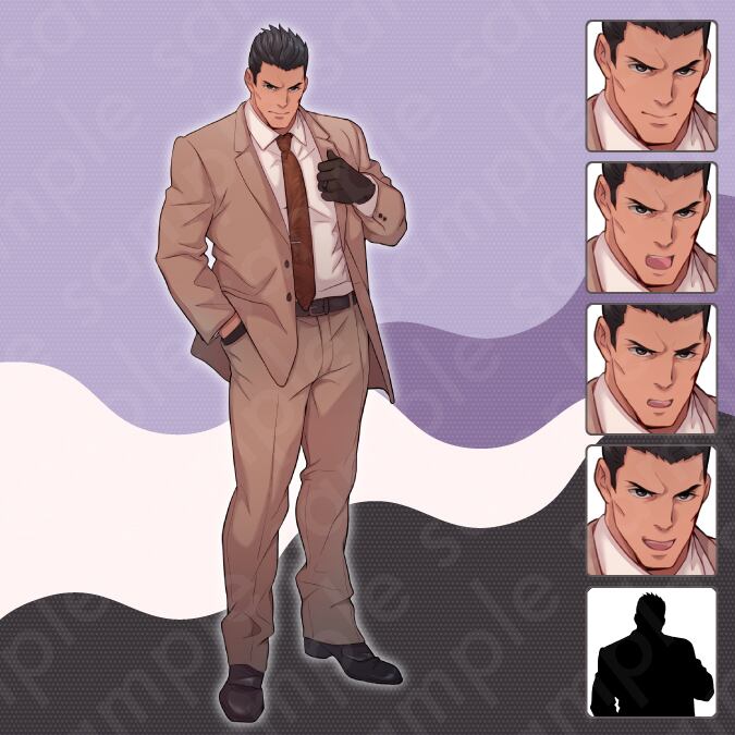 立ち絵素材】スーツ姿の悪役風50代男性モブキャライラスト・現代