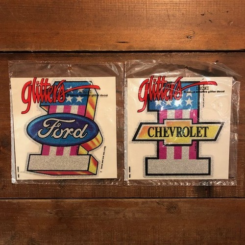 DEAD STOCK 1970年代 "ROACH" CHEVROLET FORD NO.1 ラメ ステッカー 2カラー VINTAGE