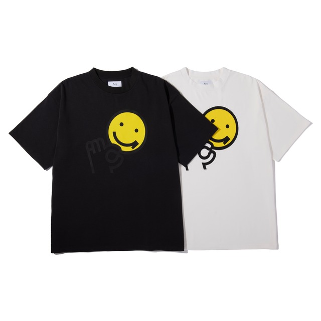 Acy : SMILEy TEE ACY-24SS-008 C/# WHITE , BLACK SIZE 02,03