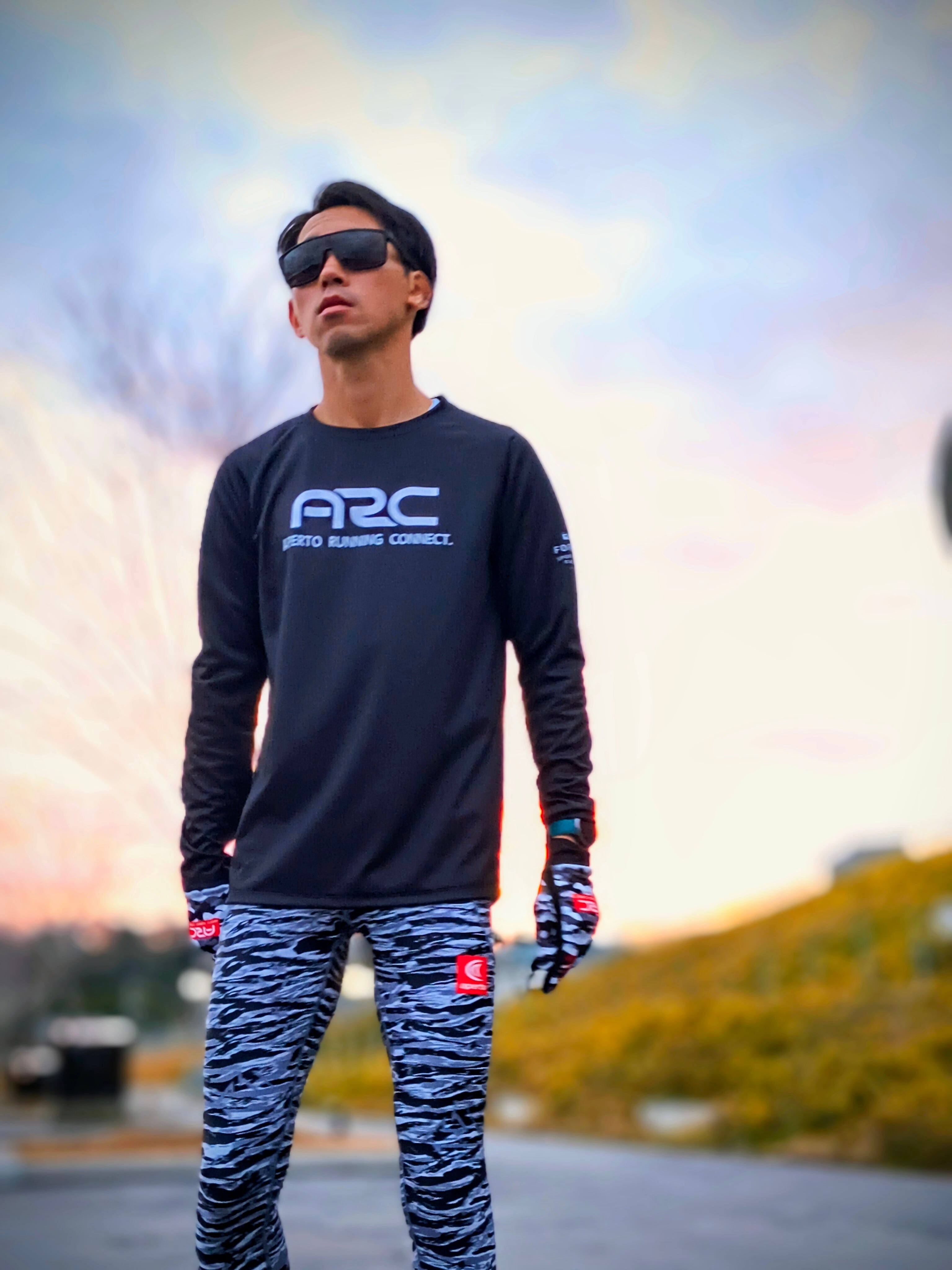 AP 126286】メンズ 全昇華 ロングタイツ 霧柄 | aperto