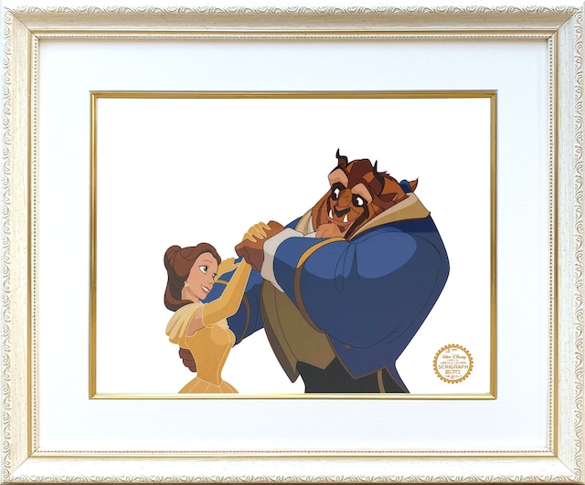 ディズニー・セル画「美女と野獣」額縁2種選択可 展示用フック付 インテリア アート Disney セル画 絵画