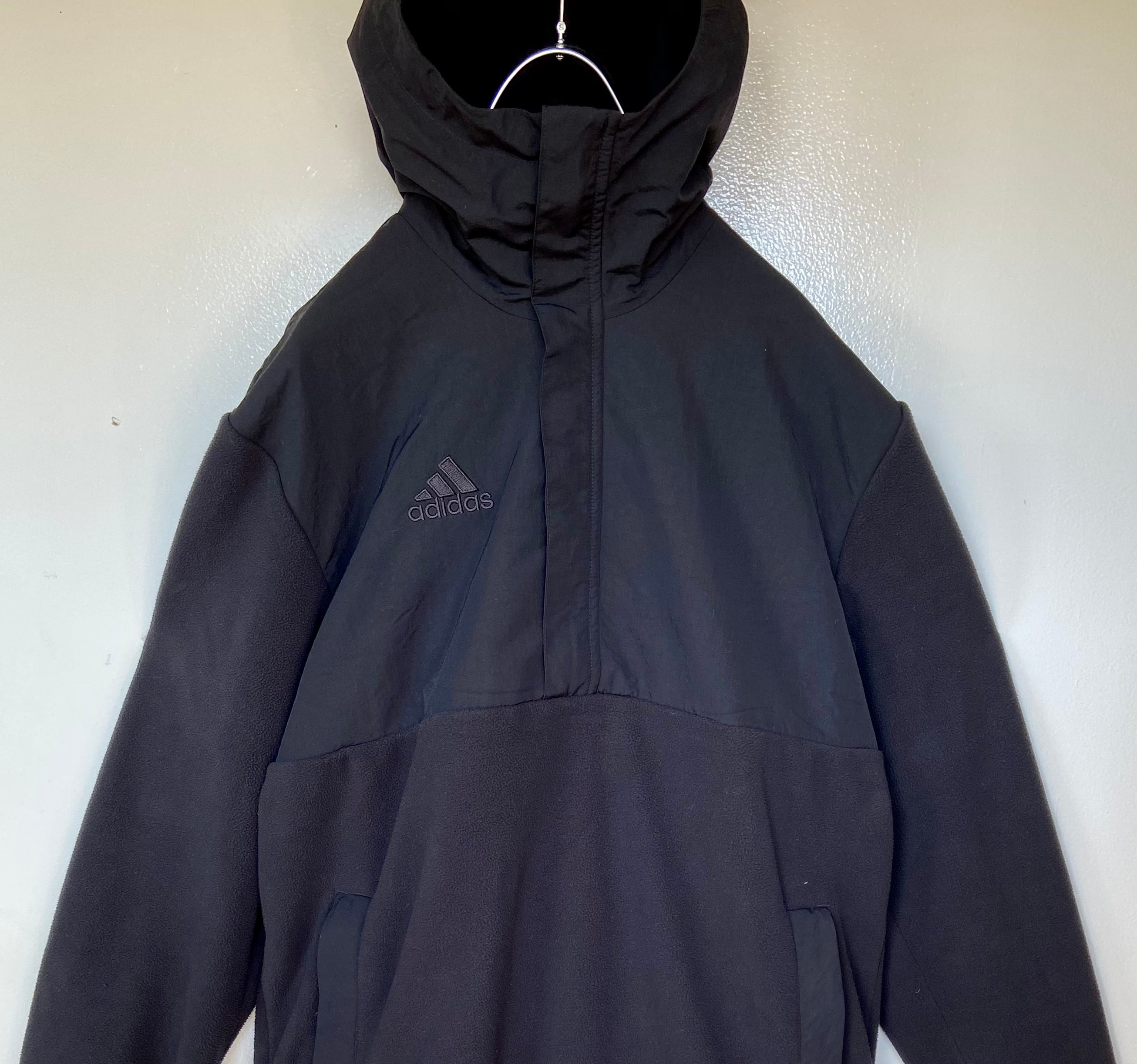 adidas/アディダス フリース アノラックハーフジップパーカー バックロゴ