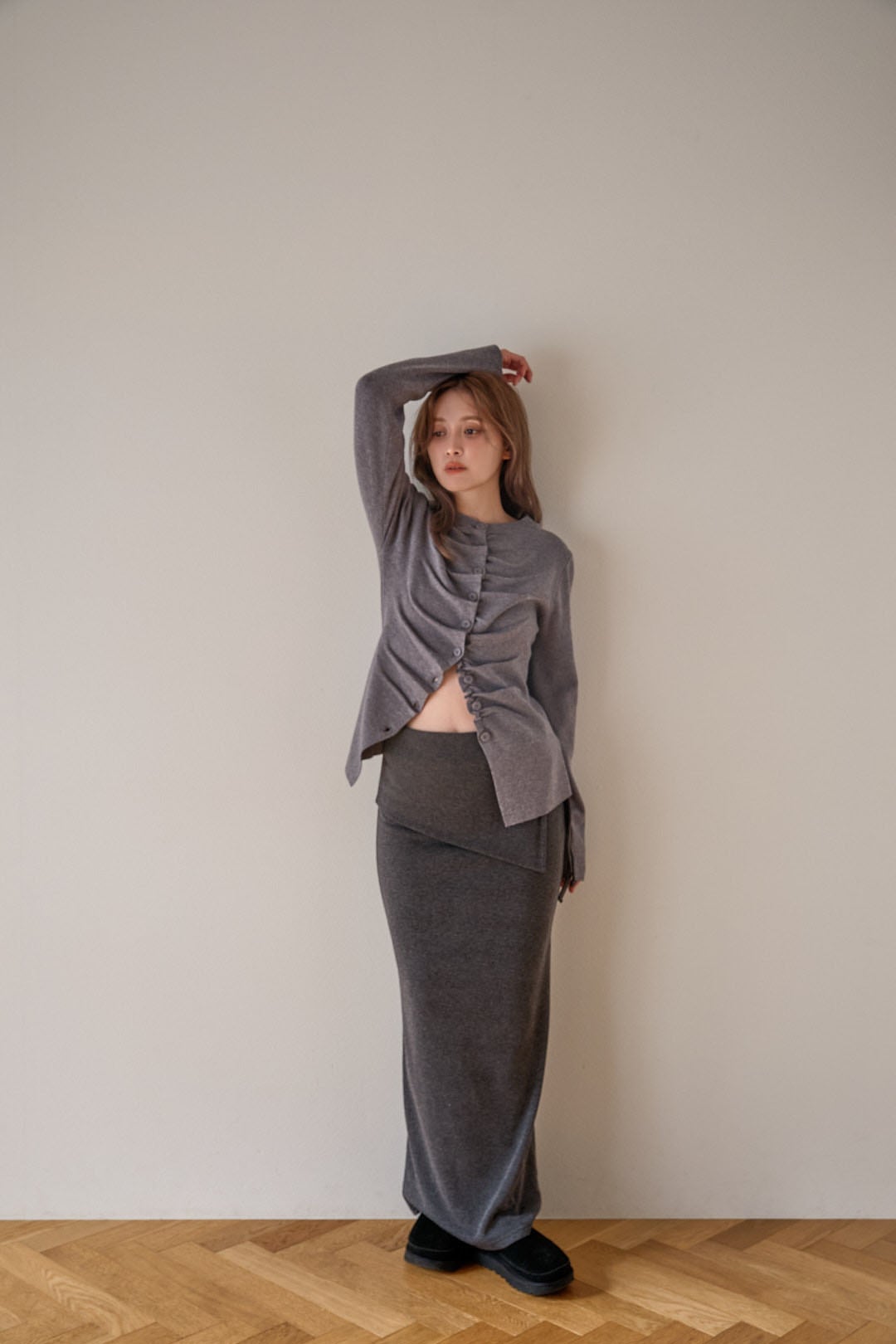 Rap Layer Skirt/ラップレイヤースカート Chardoal