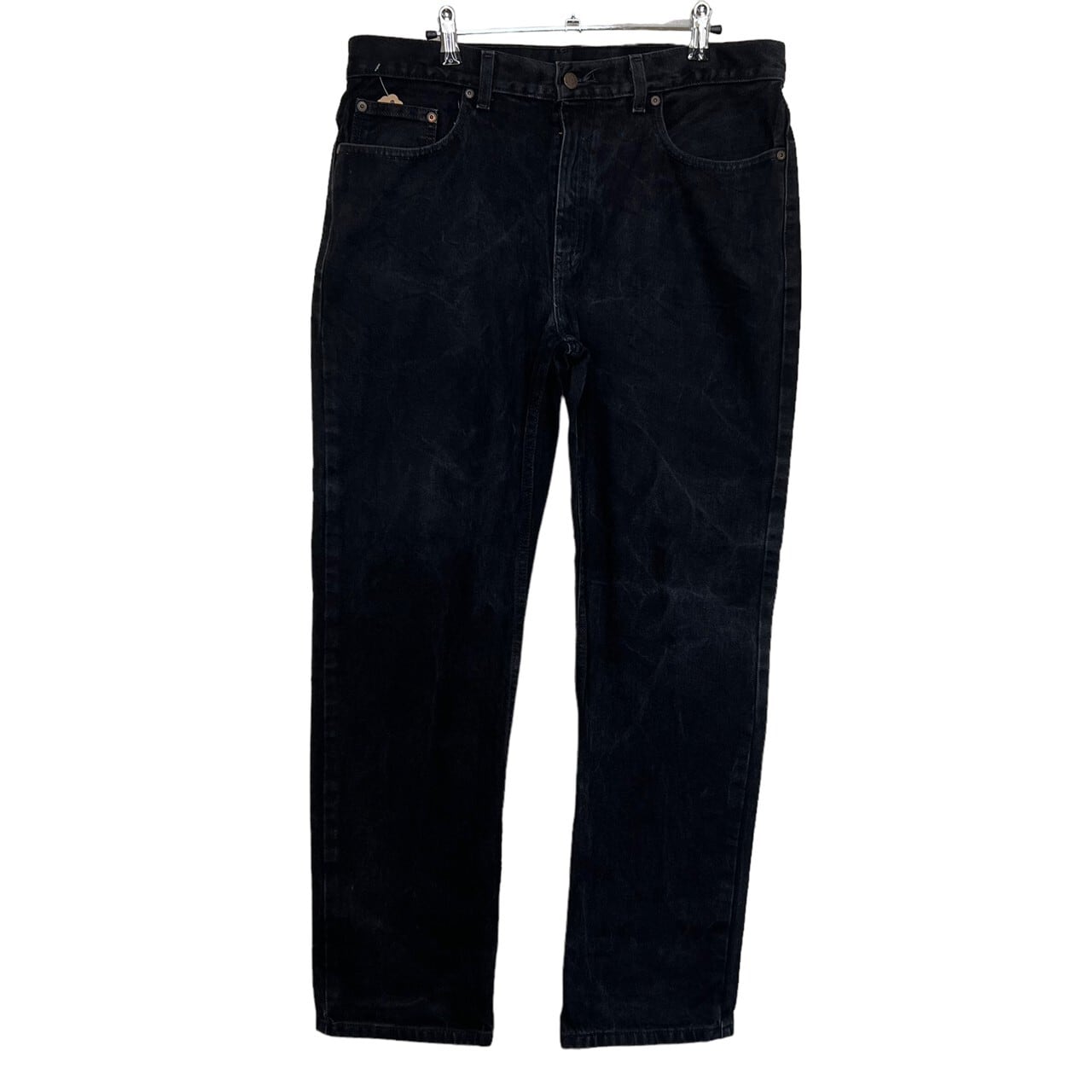 W34×L30#裾上げ済み】FADED GLORY ブラックデニムパンツ コットン100 