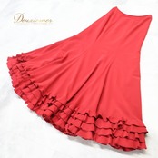 フラメンコ 衣装 ソニアジョーンズ SONIA JOHNES ペチコート ファルダ スカート ワインレッド 赤 フリル ボランテ レッスン 練習 ダンス パーティ 発表会 無地 レッド系 フラメンコ衣装 スカート ファルダ ワインレッド 赤色 フリル付き ダンス用 ペチコート 用 練習用 発表会用 レッスン着 深い赤 レディース