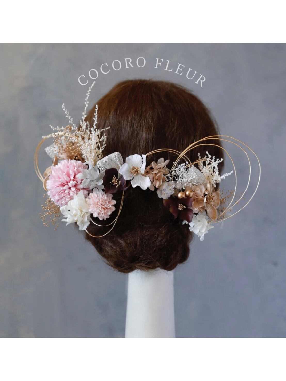 【ピンポンマム髪飾り ピンク】 振袖 成人式 k-0162