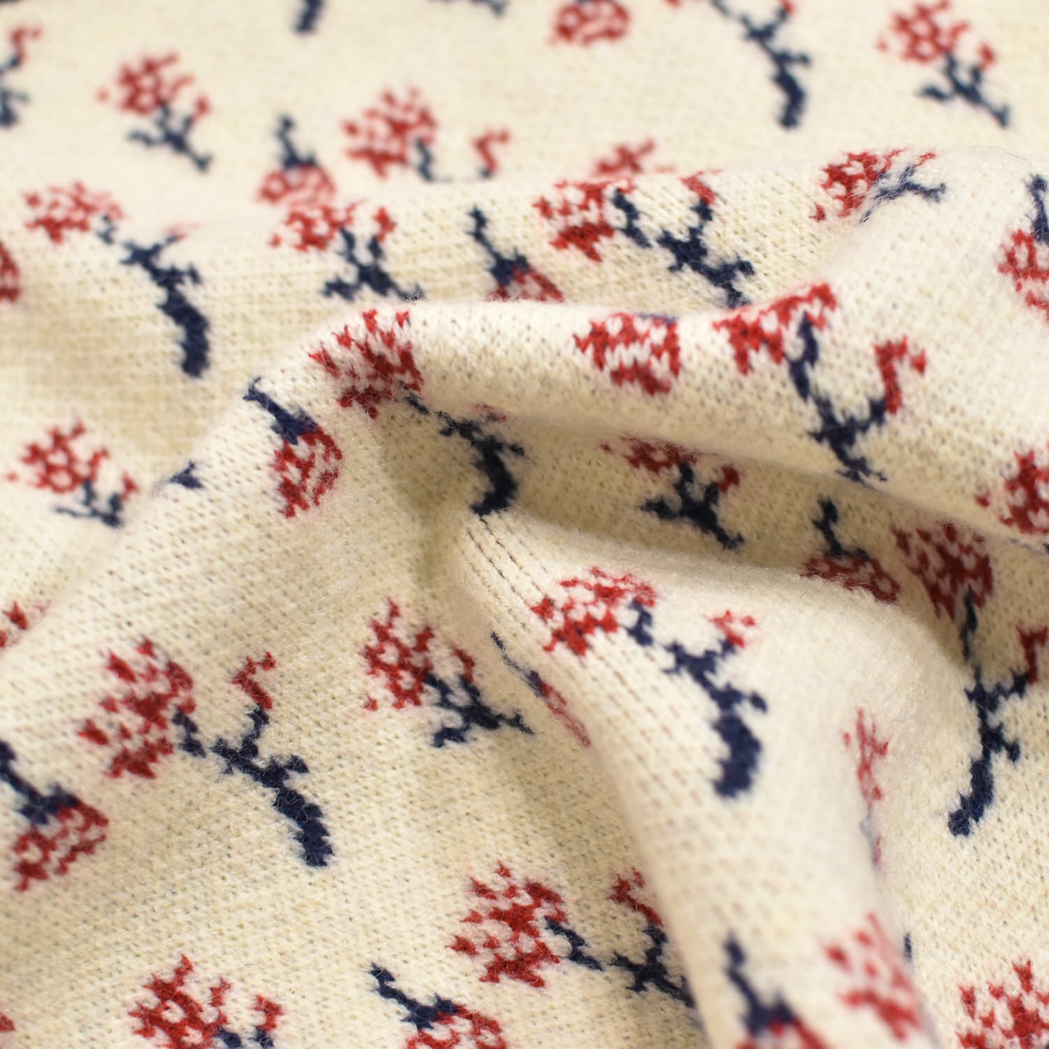 Retro flower jacquard design knit vest | 古着屋 grin days memory