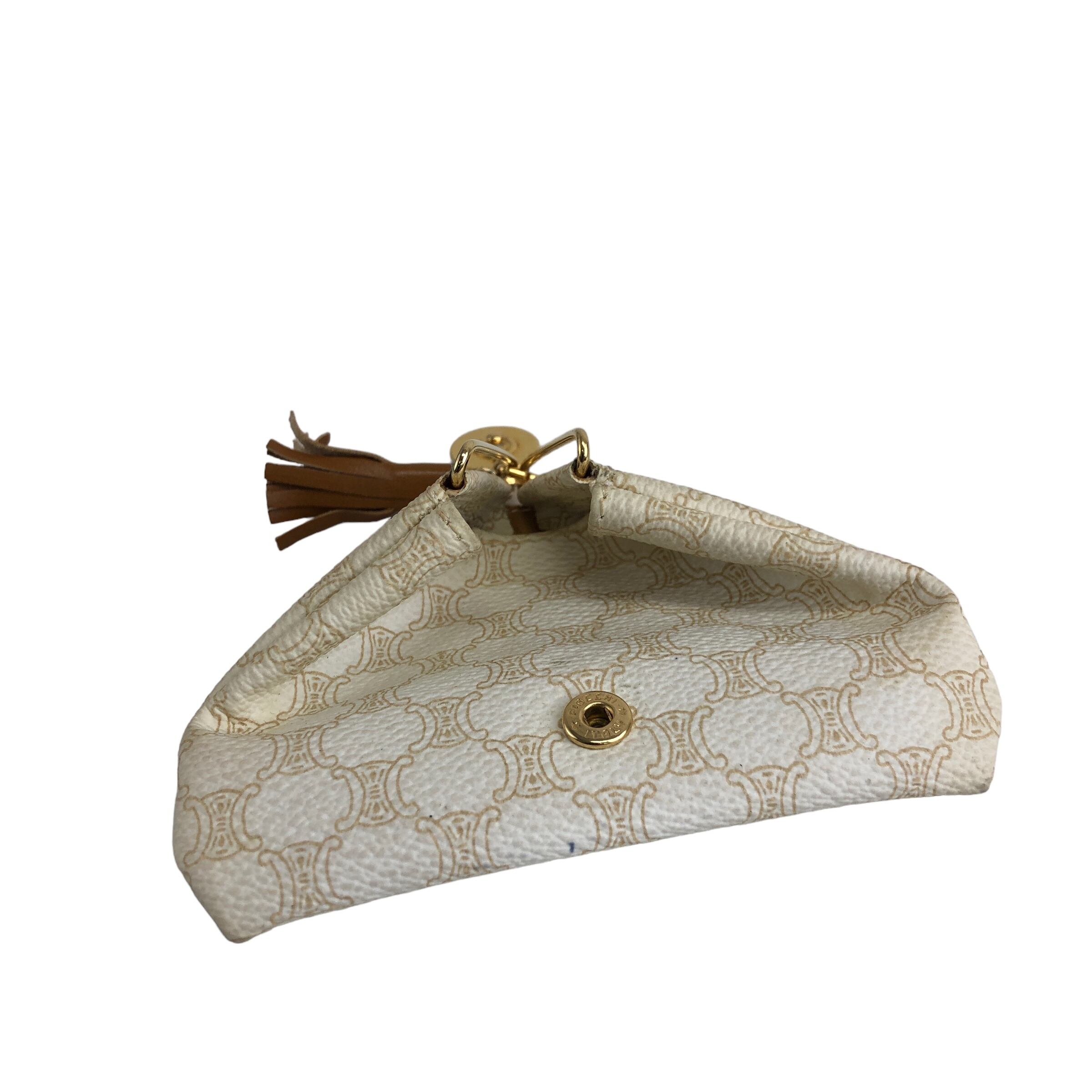 極美品 セリーヌ 馬車金具 トライアングルケース マカダム タッセル CELINE セリーヌ マカダム 馬車 ホースキャリッジ タッセル