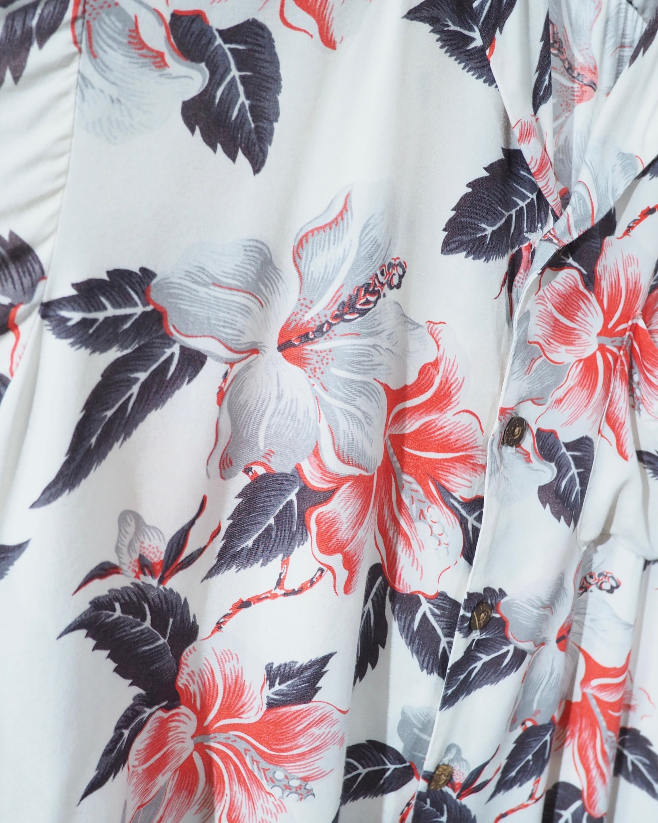 1980s " Reminiscence " Beautiful Flower all over pattern vintage Open collar shirt