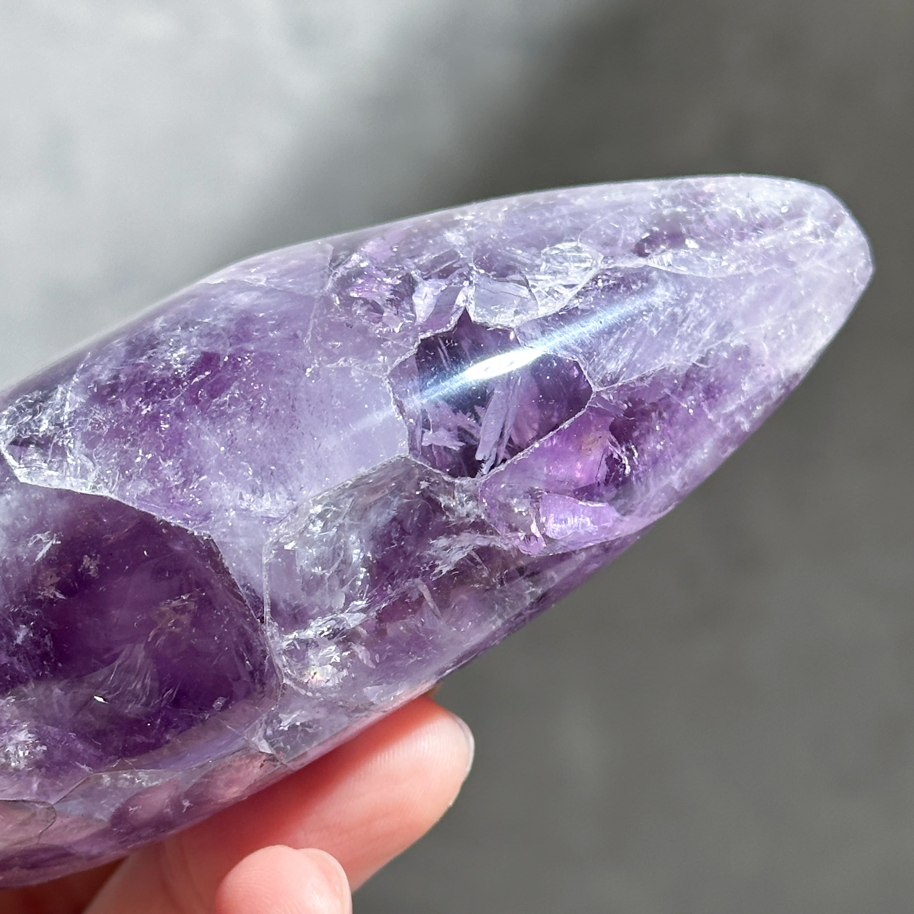 両面ぷるぷる◎アメジスト しずく型 01◇ Amethyst ◇天然石・鉱物