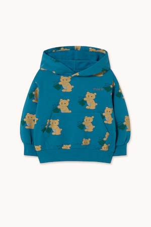 送料無料 tinycottons/BEARS HOODIE - petrol blue