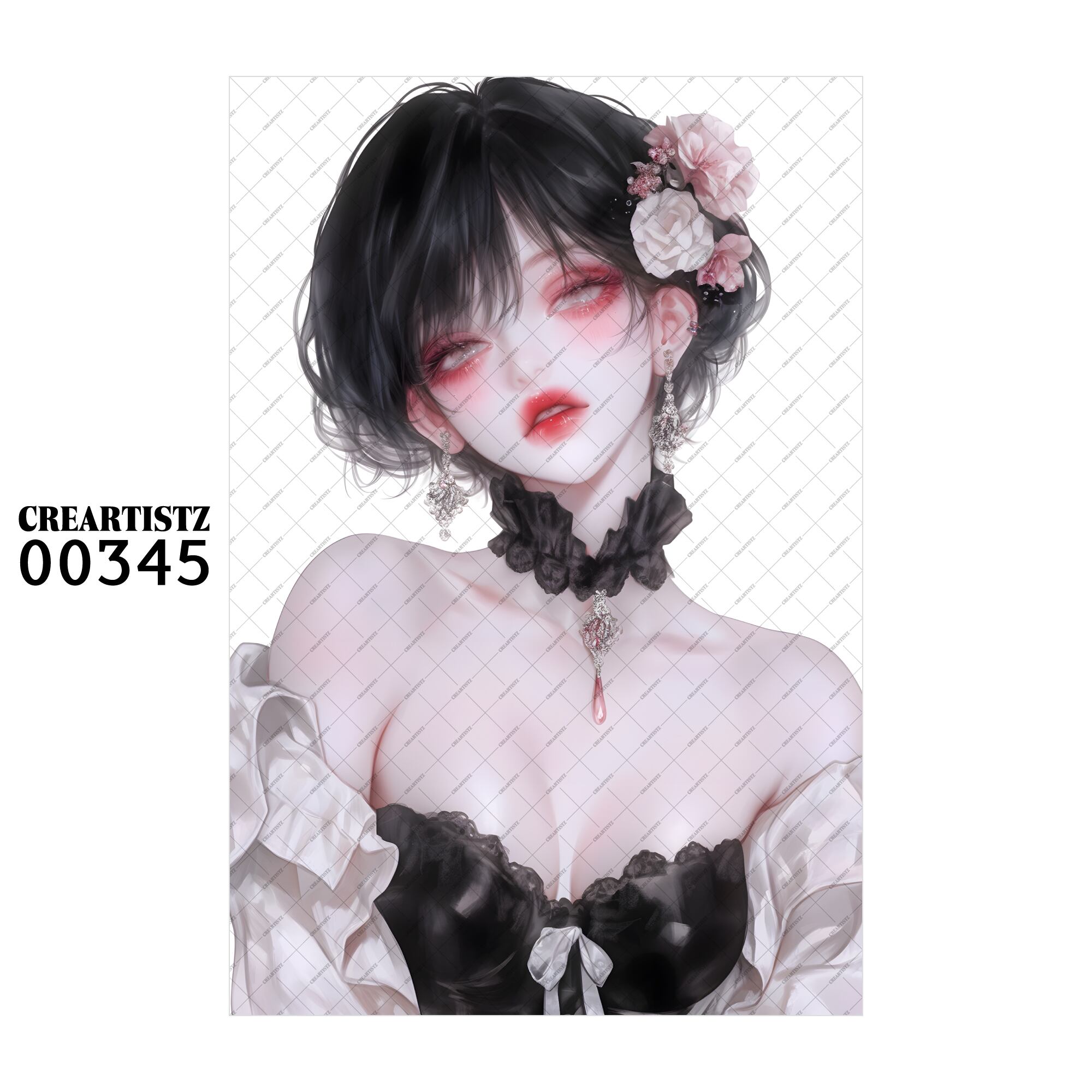 00345 ガール キュート オリジナル ペーパー/ステッカー 4枚セット CREARTISTZ