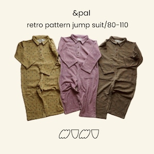 【&pal】retro pattern jump suit/80-110
