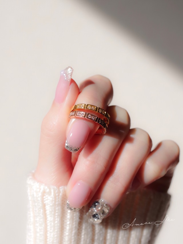 Twin ice cube ring