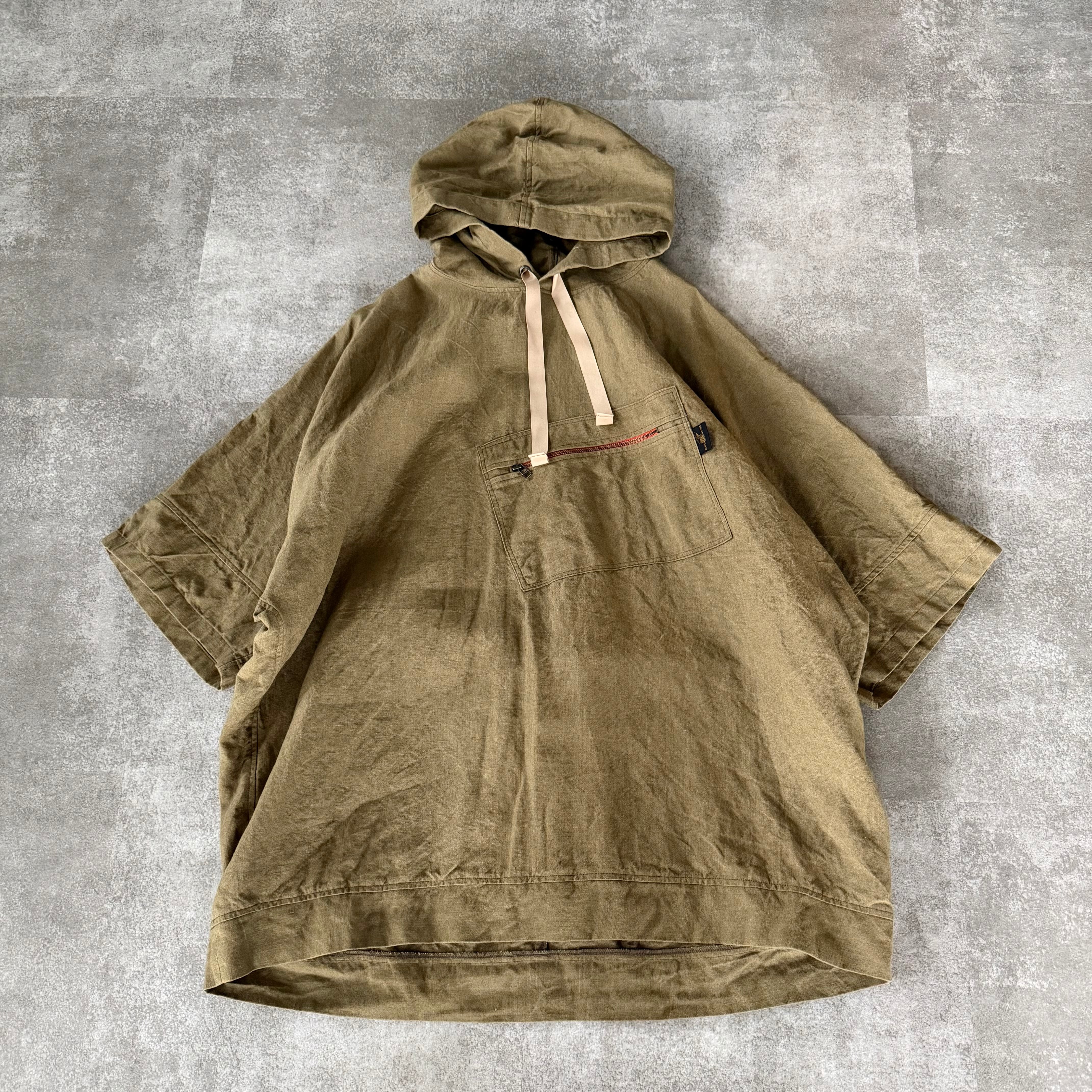 linen hoodie khaki