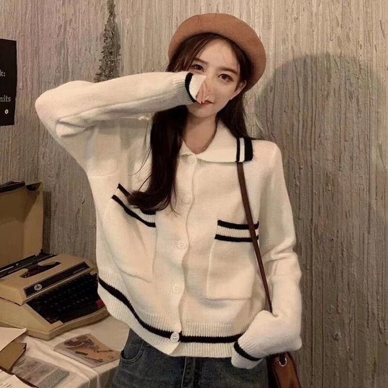 ラインカーディガン