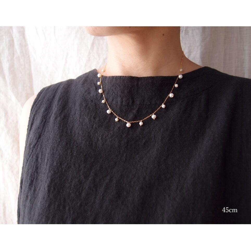 【K14gf/受注制作】White Pearl Necklace/ホワイトパール シャンデリアネックレス